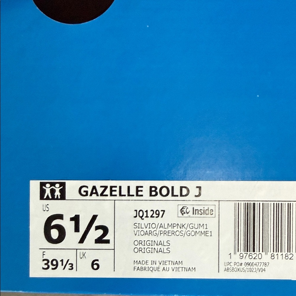 adidas Gazelle Bold Lavender Suede Sneakers with Peach Accents - Picture 5 of 6